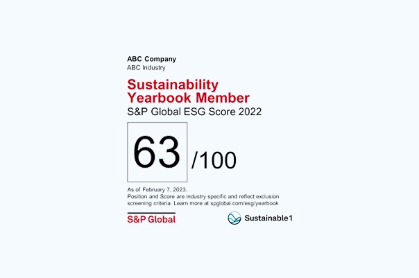S&P Global Sustainable Yearbook (Food & Staples Retailing) as S&P Global ESG Score as 63/100