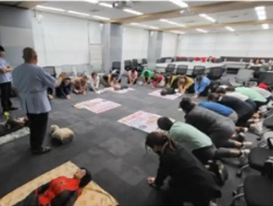 The first aid, CPR and AED usage